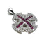Sterling Silver Colored Pave Stone Jerusalem Cross Pendant